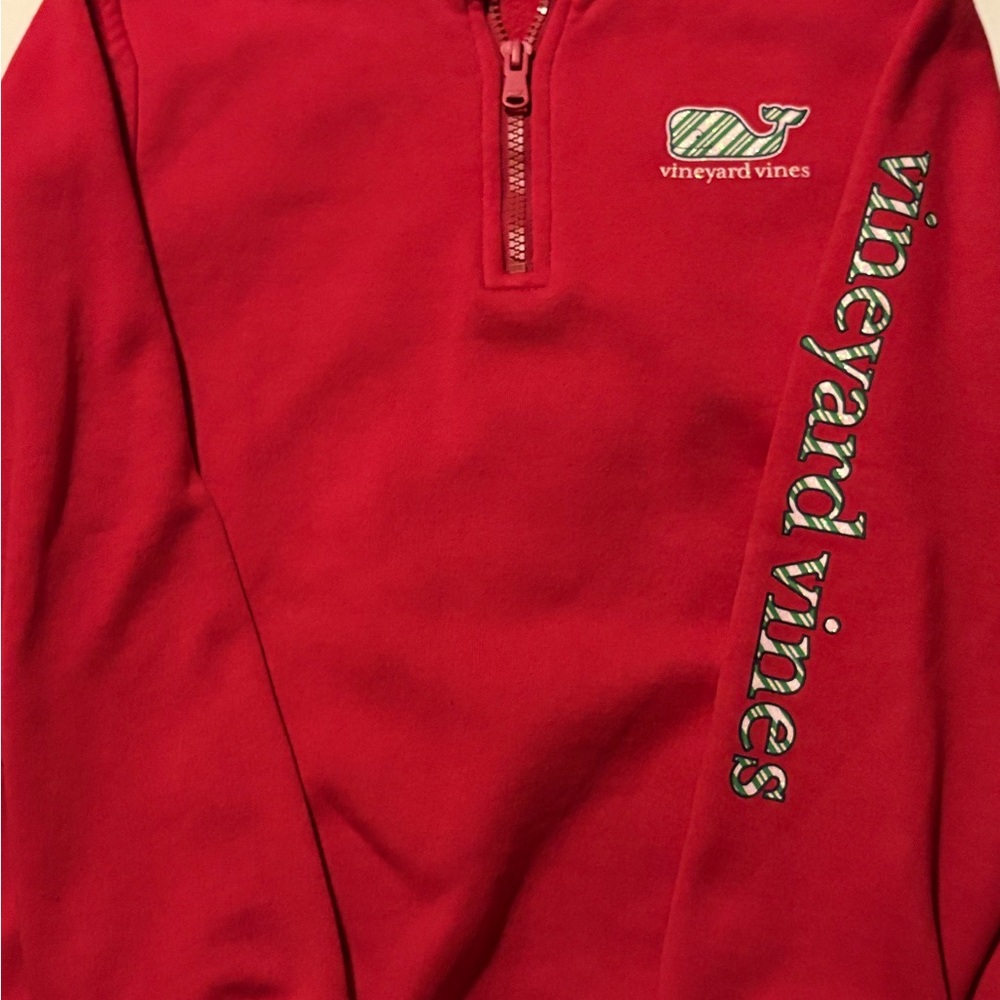 Vineyard Vines Bright Red Fleece Quarter-Zip